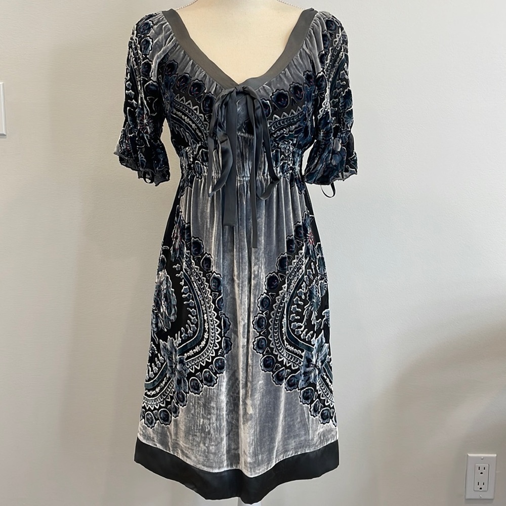 Hale Bob Crushed Velvet Dress size xsmall